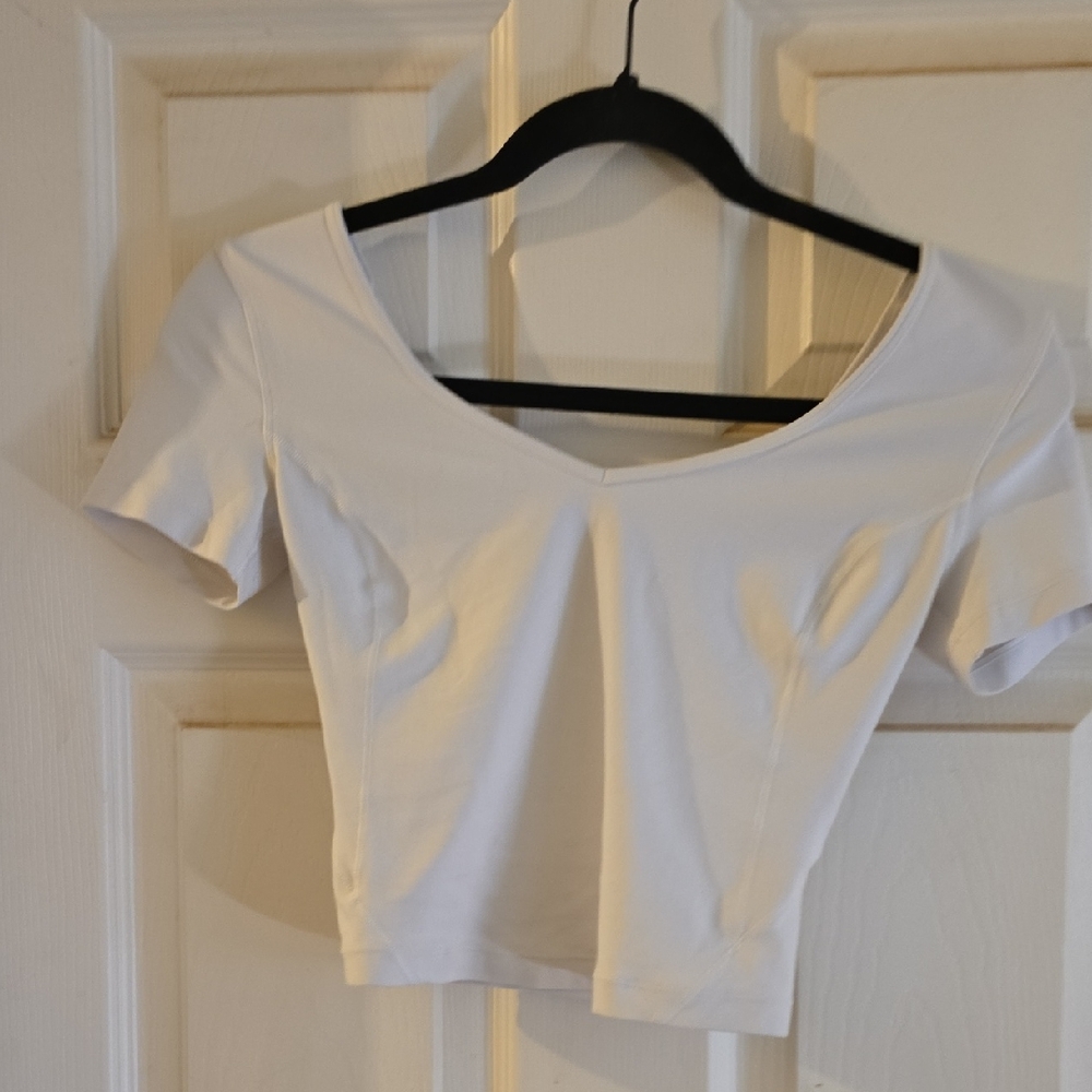 #163 Lululemon Athletica White Crop Top